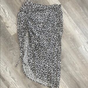 SHEIN Black and White Midi Wrap Skirt
